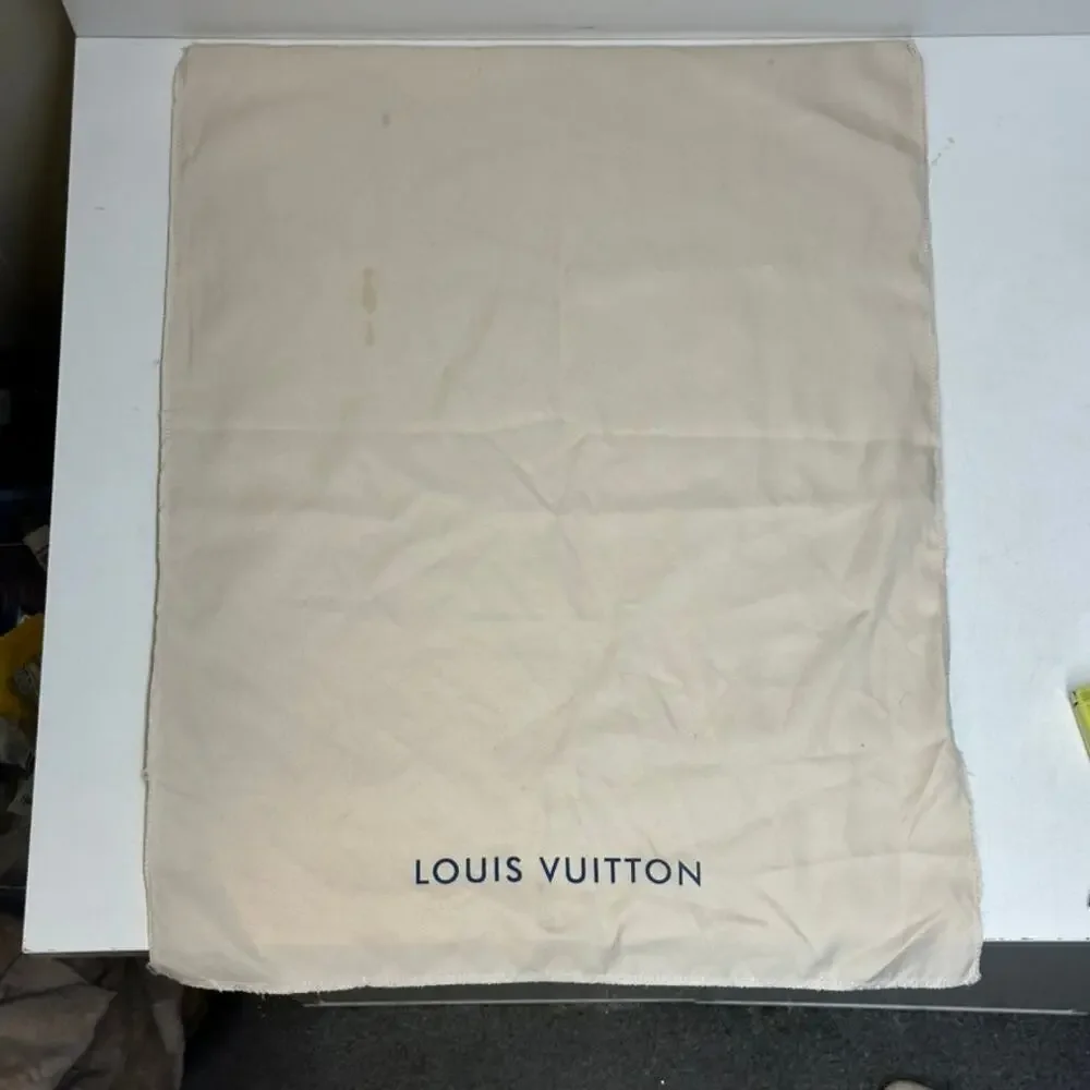 GUC Louis Vuitton Cotton Blend Dust Bag Cream Ivory Blue Fold Over 20 x 24